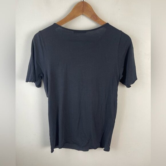 COS black women’s faux leather front scoop neck Tee shirt size XS - Picture 3 of 10